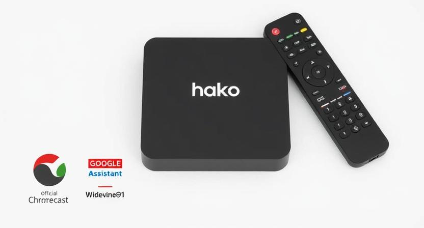 Android TV Box with Google Assistant, Chromecast and Widevine L1 icons