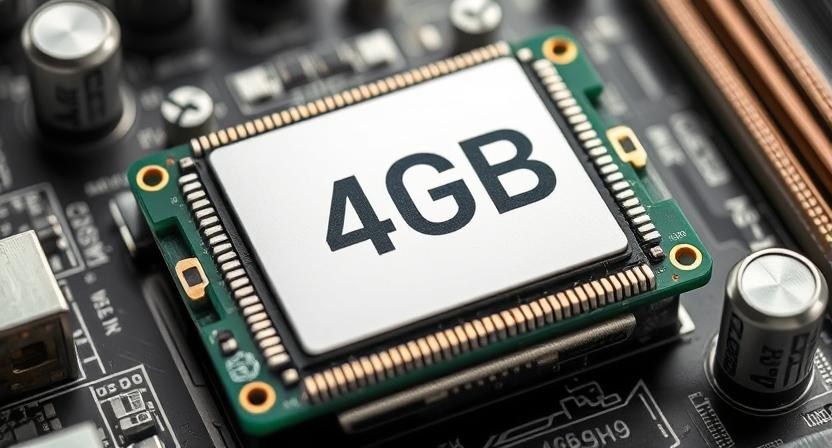 4GB RAM chip close-up on H96 Max motherboard