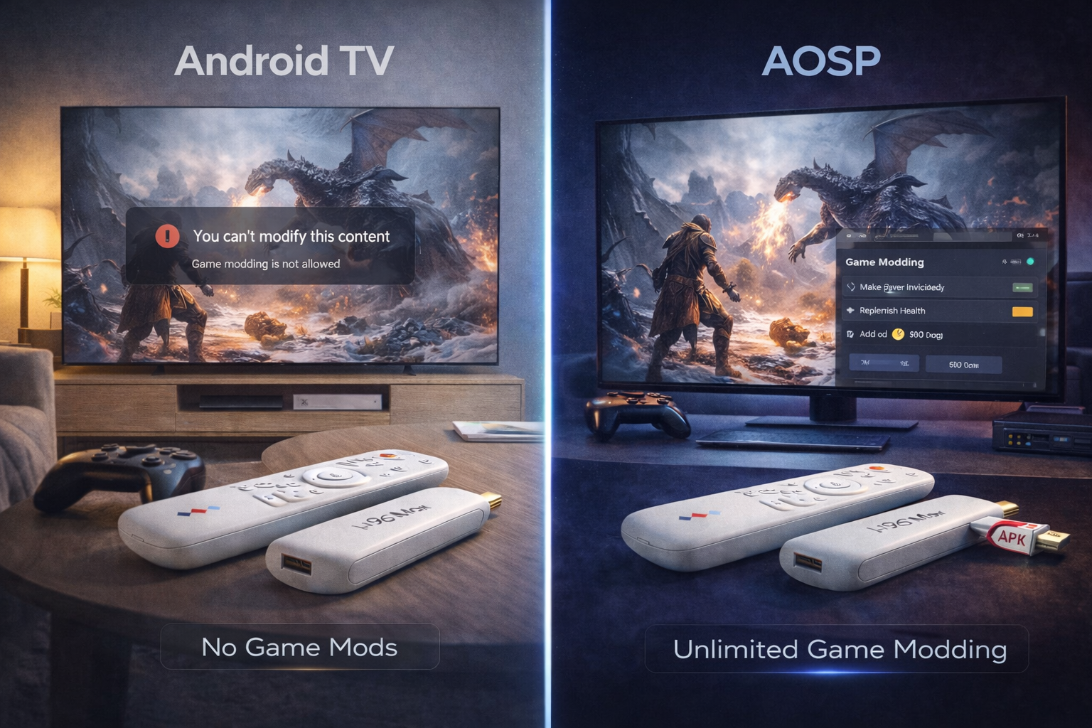 Android TV vs AOSP ecosystem and app support