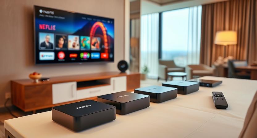 Android streaming box for hospitality