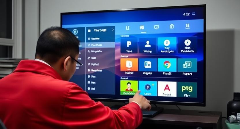 Chinese engineer customizing Android TV box firmware, configuring system UI