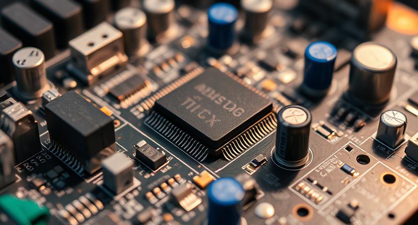 Close-up of Android TV Box PCBA with chips and components soldered onto the board