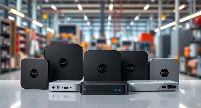 Factory background with Android TV box