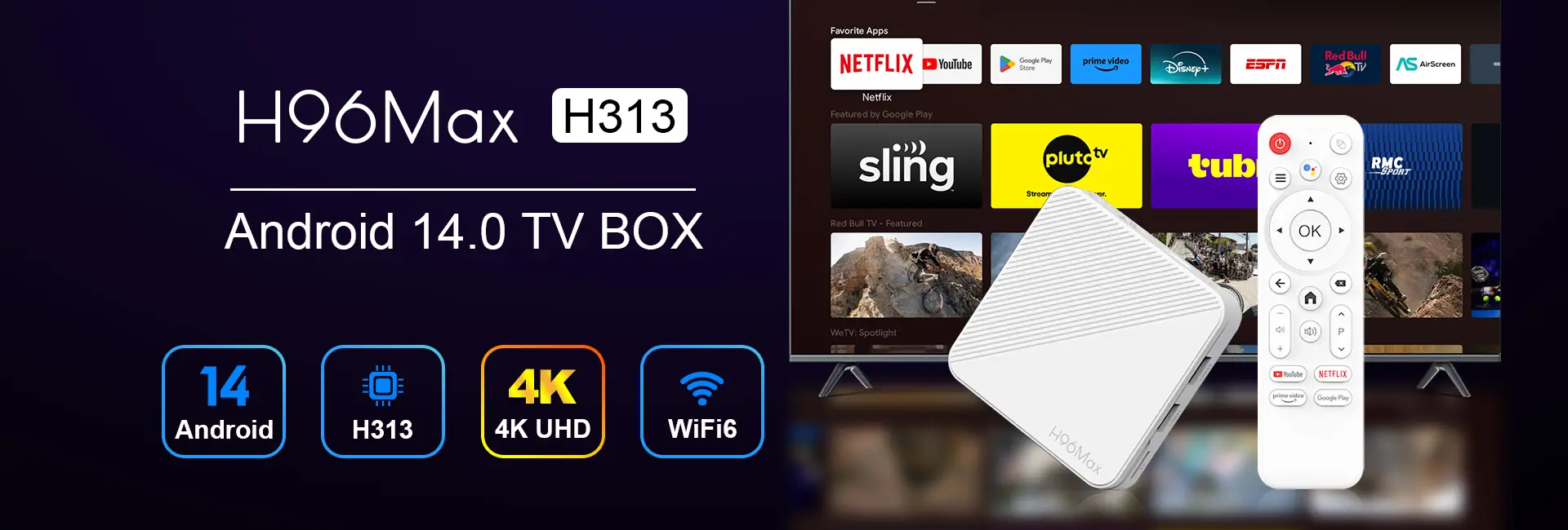 H96 Max H313 4K UHD Android TV Box