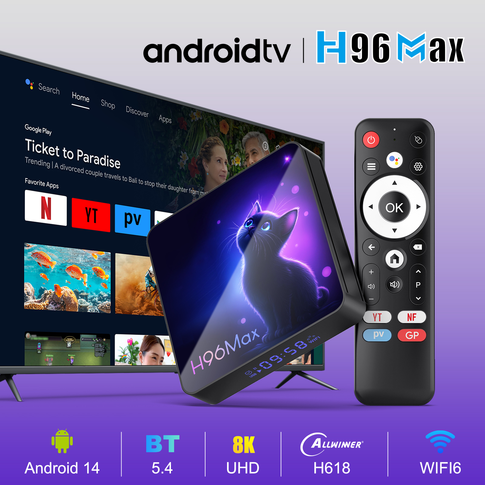 H96 Max H618 PLUS Android 14 4K WiFi 6 TV Box ODM Factory H96 Max H618 PLUS Android 14 4K WiFi 6 TV Box ODM Factory