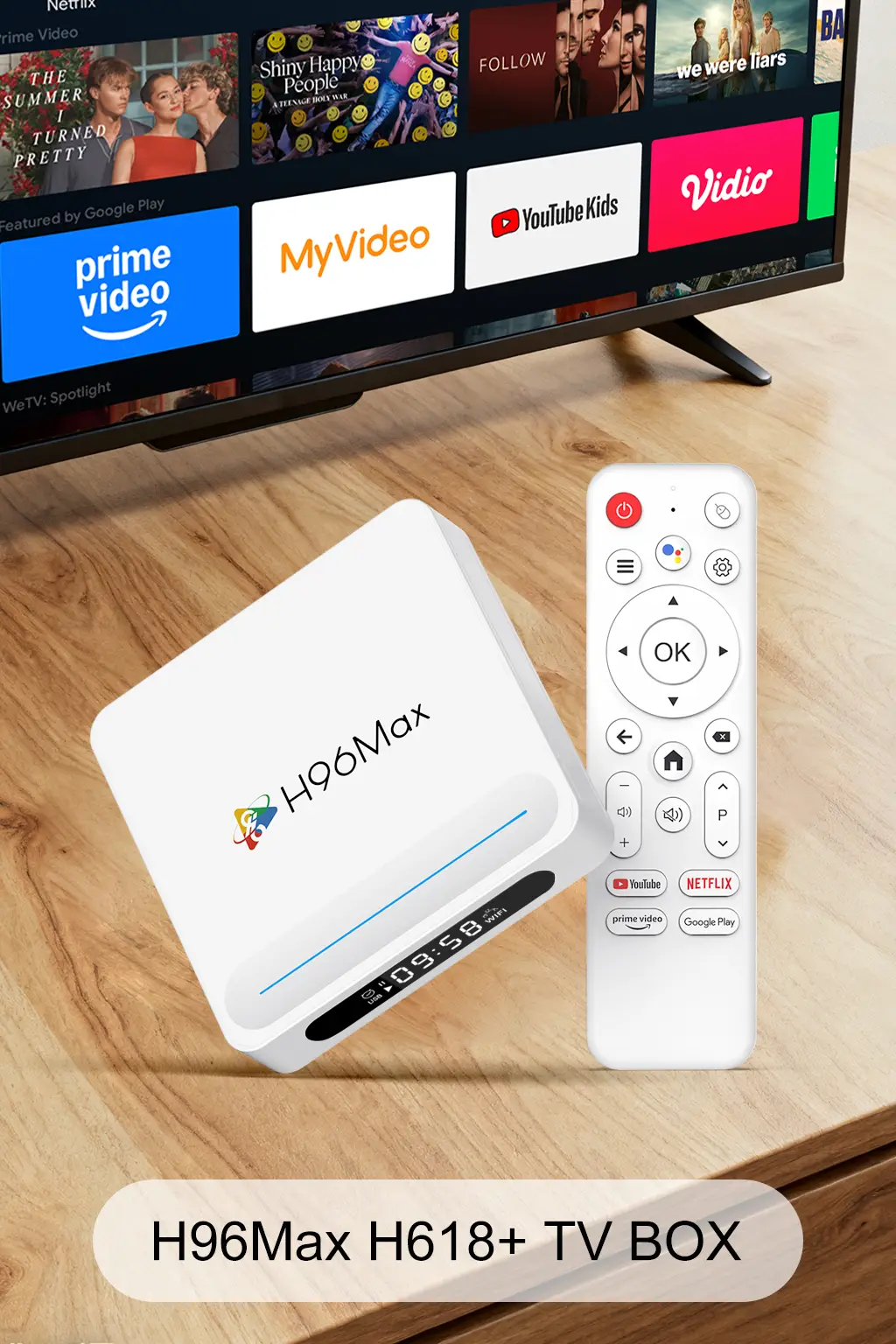 <span>H96 Max H618 PLUS Android TV Box with Android 14, WiFi6, Bluetooth 5.4, and 8K UHD streaming</span>