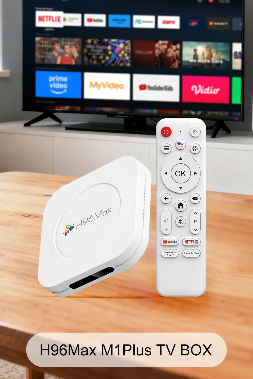 <span>H96 Max M1 PLUS Android TV Box with Android 14, WiFi6, Bluetooth 5.4, and 8K UHD streaming</span>