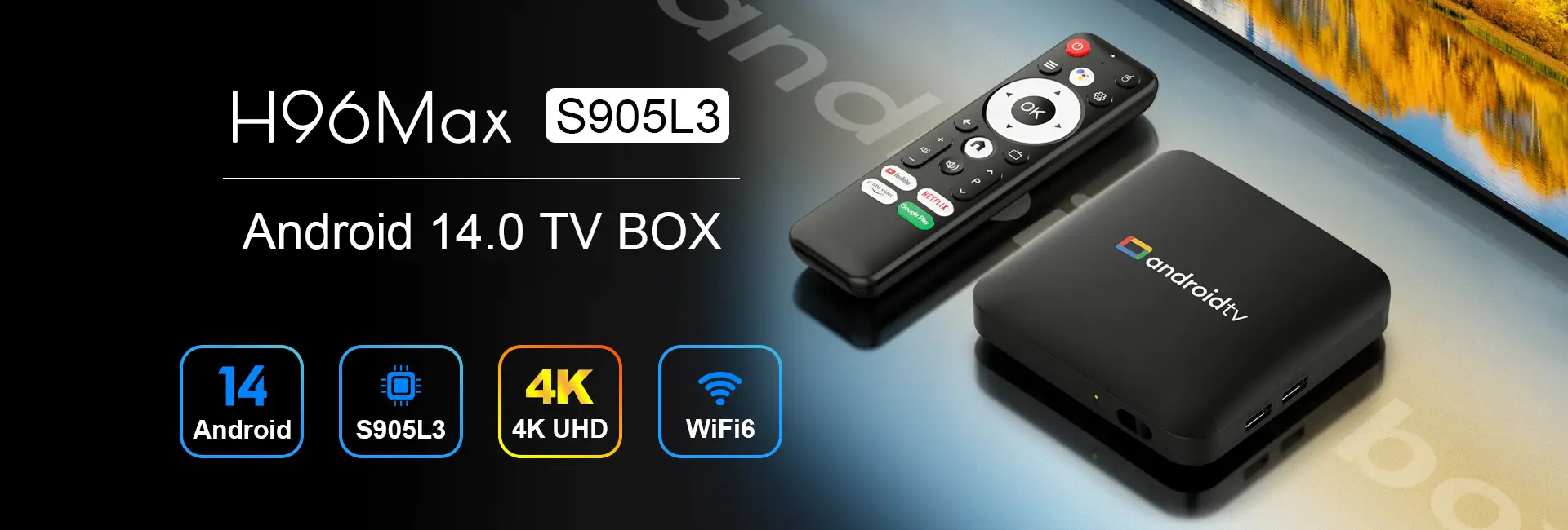 H96 Max S905L3 – Android 14 TV Box with 4K &amp; WiFi 6
