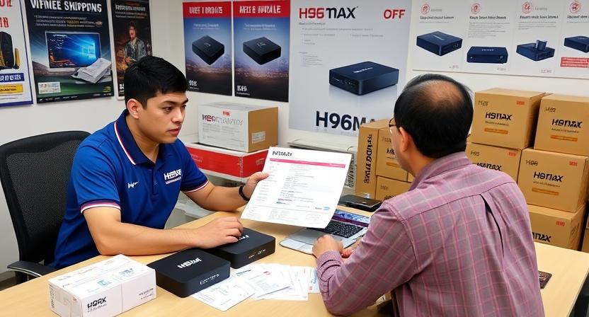 H96 Max production manager reviewing shipping schedule with client