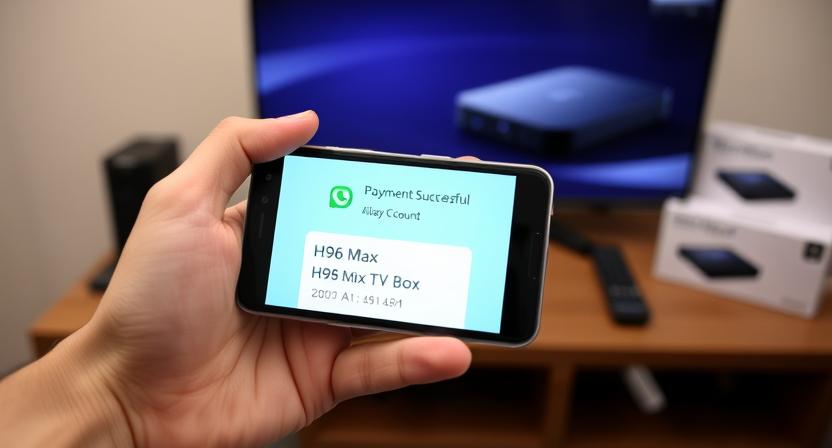 Mobile phone showing successful Alipay payment screen
