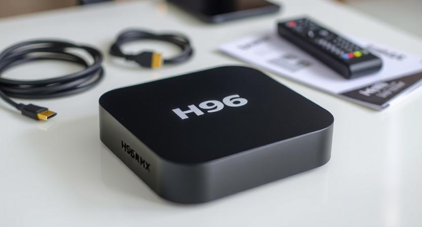 OEM customer unboxing a sample H96 Max Android TV box for testing