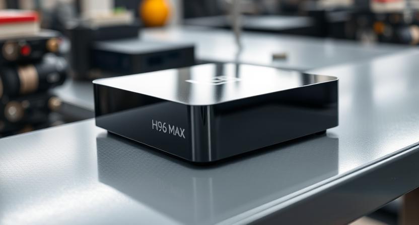OEM printed logo on black Android TV box housing