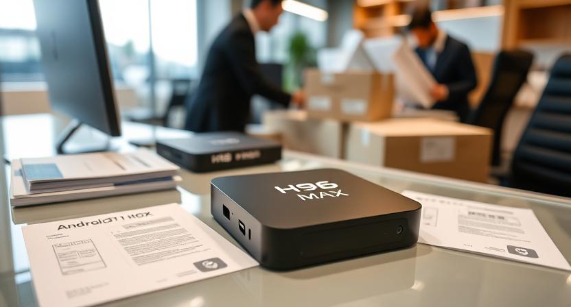 Sample Android TV box ready for shipping from H96 Max office