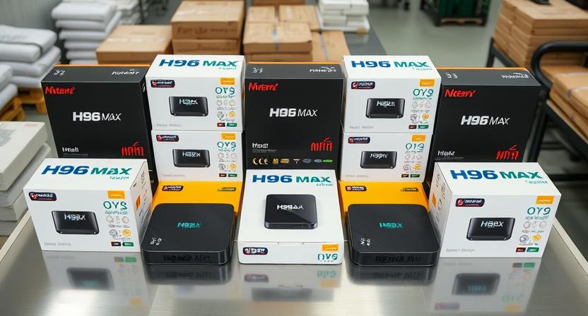 Small batch Android TV boxes with custom branding on packaging