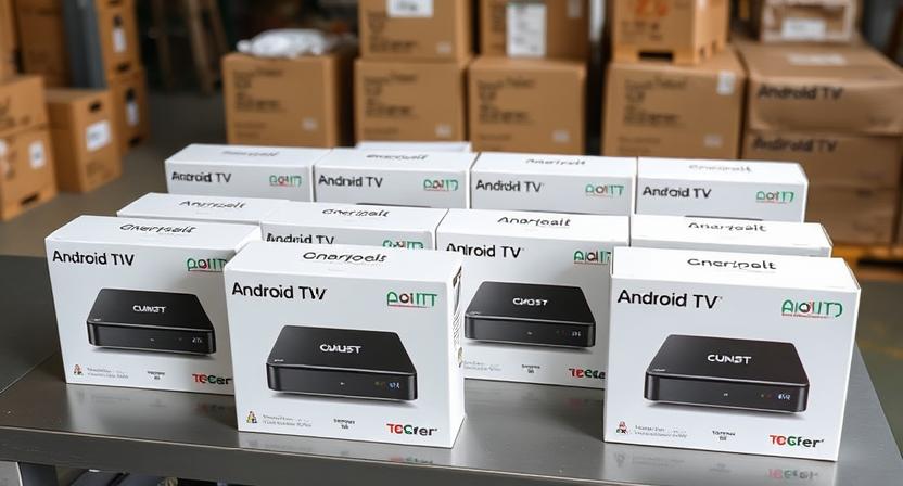 Small batch of customized Android TV boxes ready for shipment