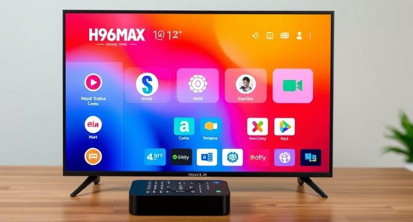 Smart TV box home screen with customizable widgets on Android 14