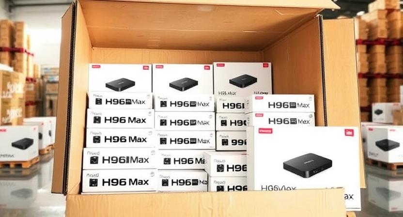 Spare Android TV boxes in bulk shipment carton