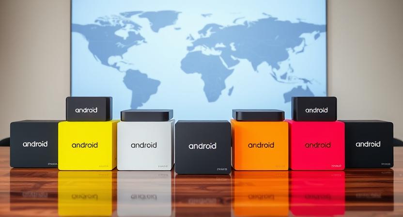 TV box with modular parts and blueprint overlay