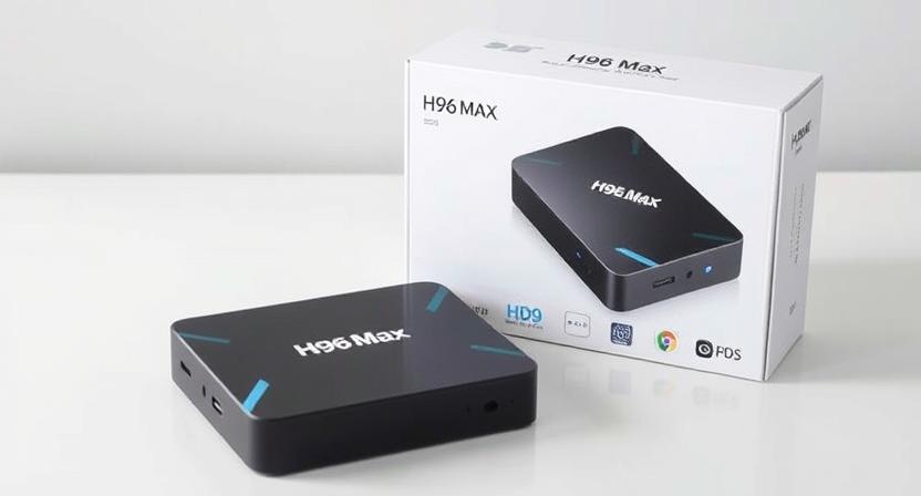 Customized H96 Max Android TV box with printed logo and packaging