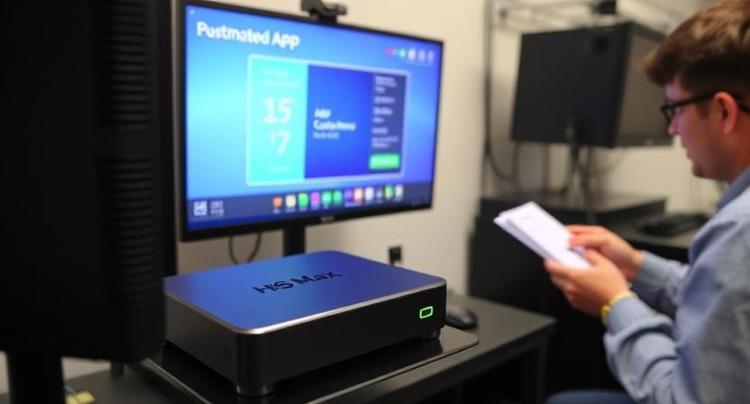 H96 Max sample TV box running customer app in testing environment