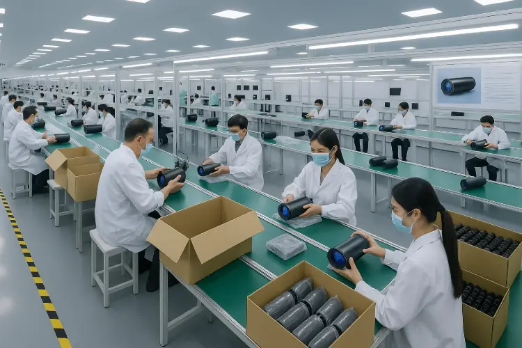 H96 Max K6 Projector assembly line in factory showing production process