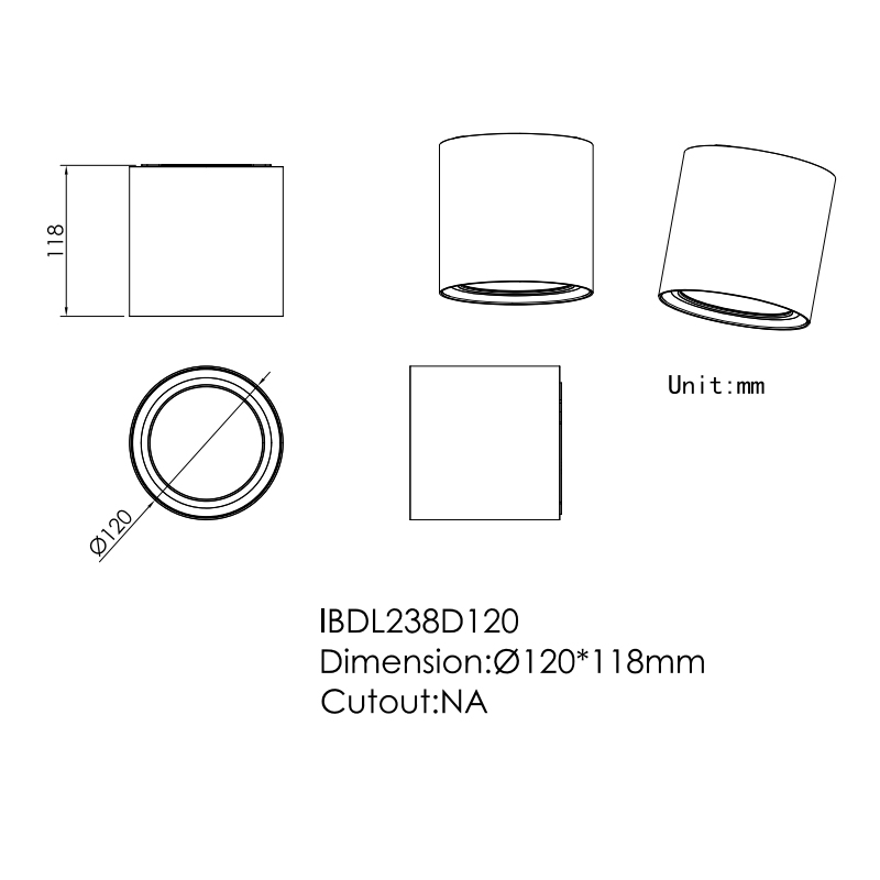 IBDL238 Surface mounted downlight New