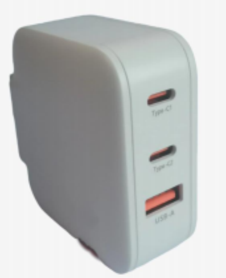 SL65ACC: 65W GaN Fast Charger - 2 x Type C +1 x Type A - Certification ETL/FCC/CE/UKCA -  US/EU/UK Plug