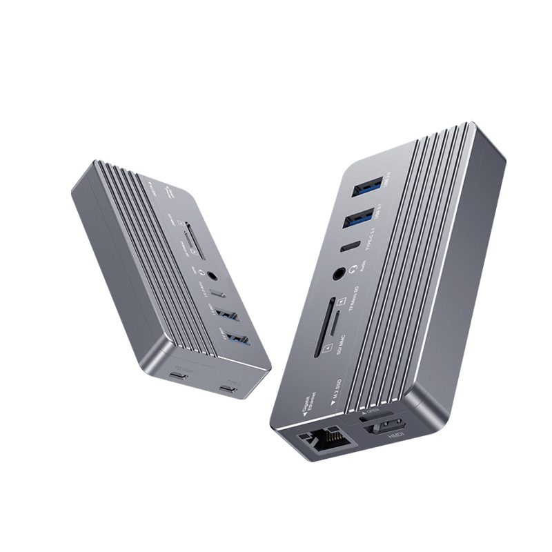 SH71002: 10-IN-1 USB C Docks with M2 SSD Enclosure(10Gbps)