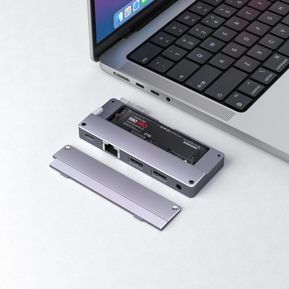 SH7505: Dual Type C 5-in-1 Docks with M2 SSD Enclosure