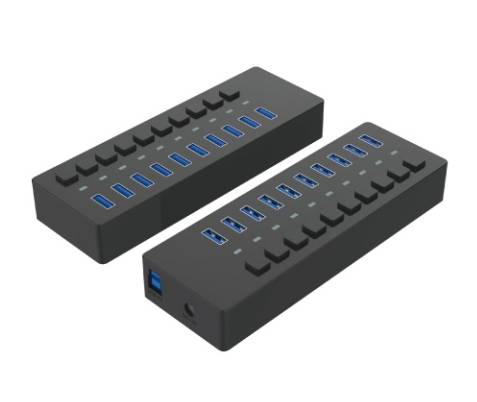 SH81001: 10 Ports USB Hub with separate key switch