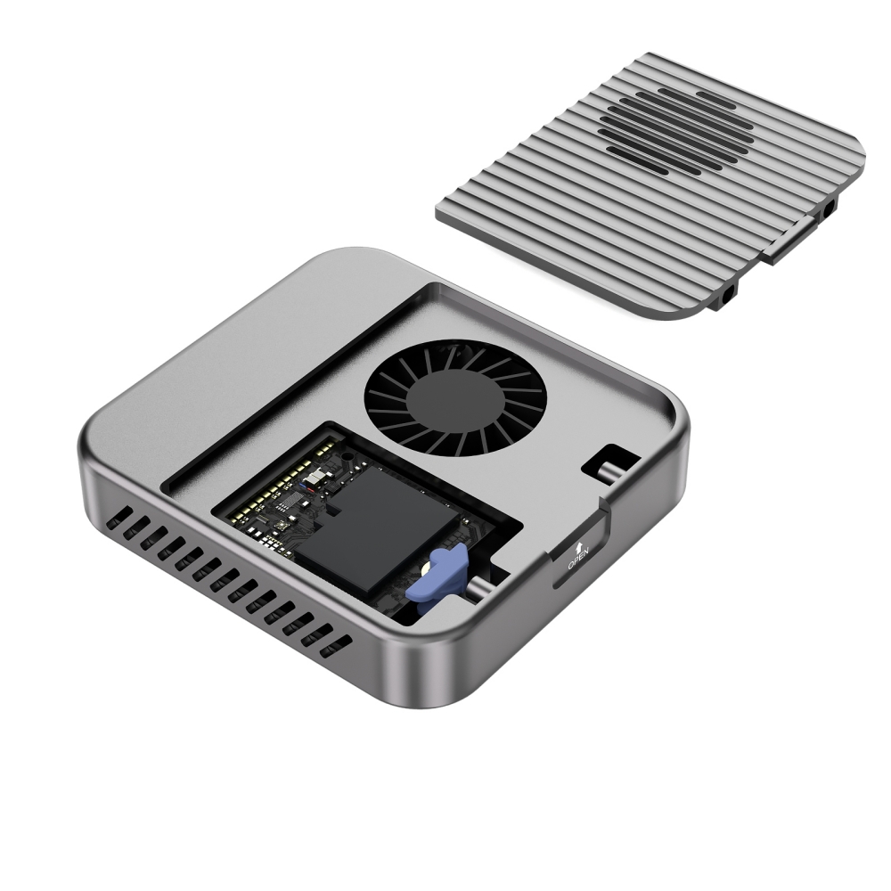 SS7210: Magnetic Type C to 2230 M2 SSD Enclosure with Cooling Fan & PD Charging