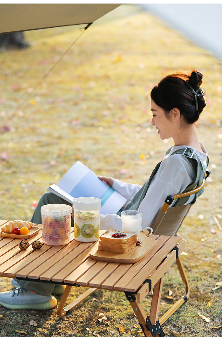Obst- & Gemüsetopf Ellipse - Obstbehälter - Ideal für Obst und Gemüse unterwegs - Obstbox mit Gabel & Sieb