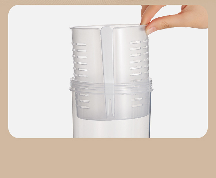 Obst- & Gemüsetopf Ellipse - Obstbehälter - Ideal für Obst und Gemüse unterwegs - Obstbox mit Gabel & Sieb