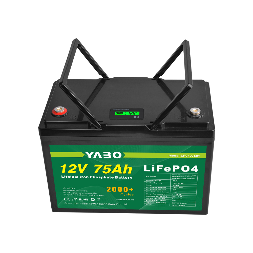 YABO 12V 75Ah LiFePO4 UPS Battery Replacement for Off-Grid