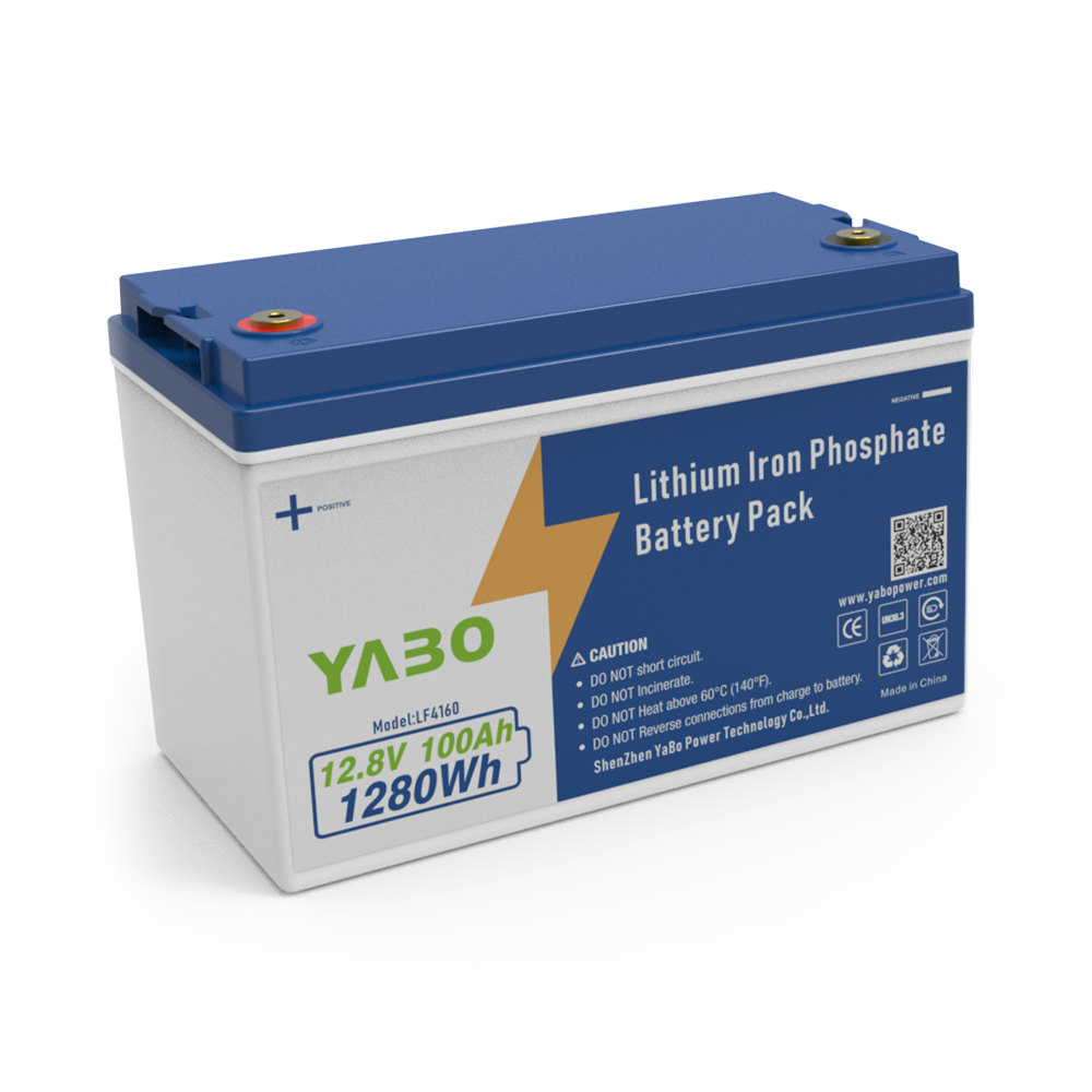 YABO 12V 100Ah LiFePO4 Battery for Off Grid Solar Power Systems RV Camper Van Marine and Outdoor Backup Power Applications