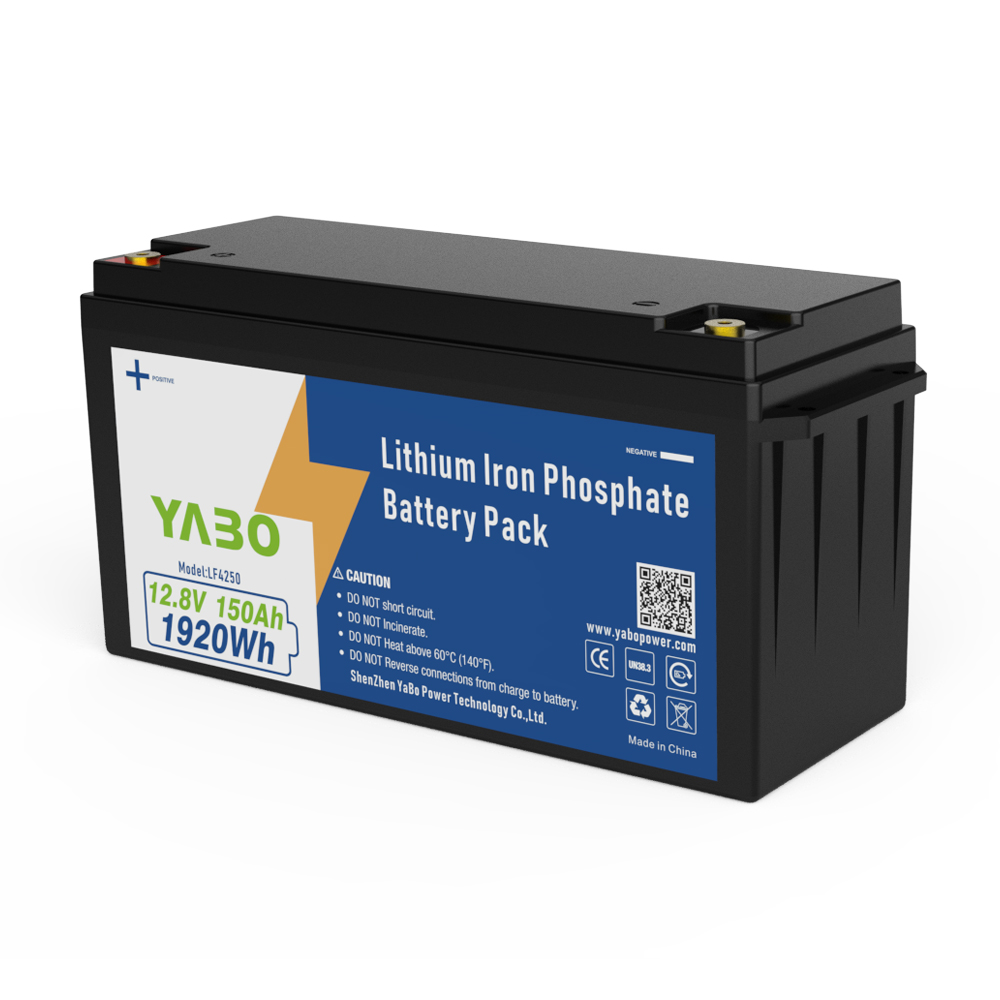 YABO 12V 150Ah LiFePO4 Rechargeable Battery Deep Cycle Lithium Power for Off Grid Solar Power Station Inverter Home Storage and Outdoor Use