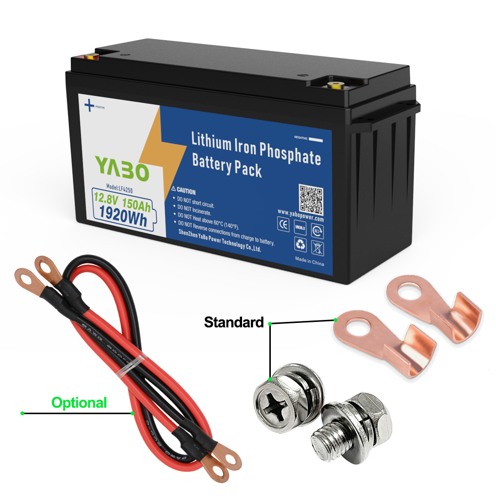 YABO 12V 150Ah LiFePO4 Rechargeable Battery Deep Cycle Lithium Power for Off Grid Solar Power Station Inverter Home Storage and Outdoor Use