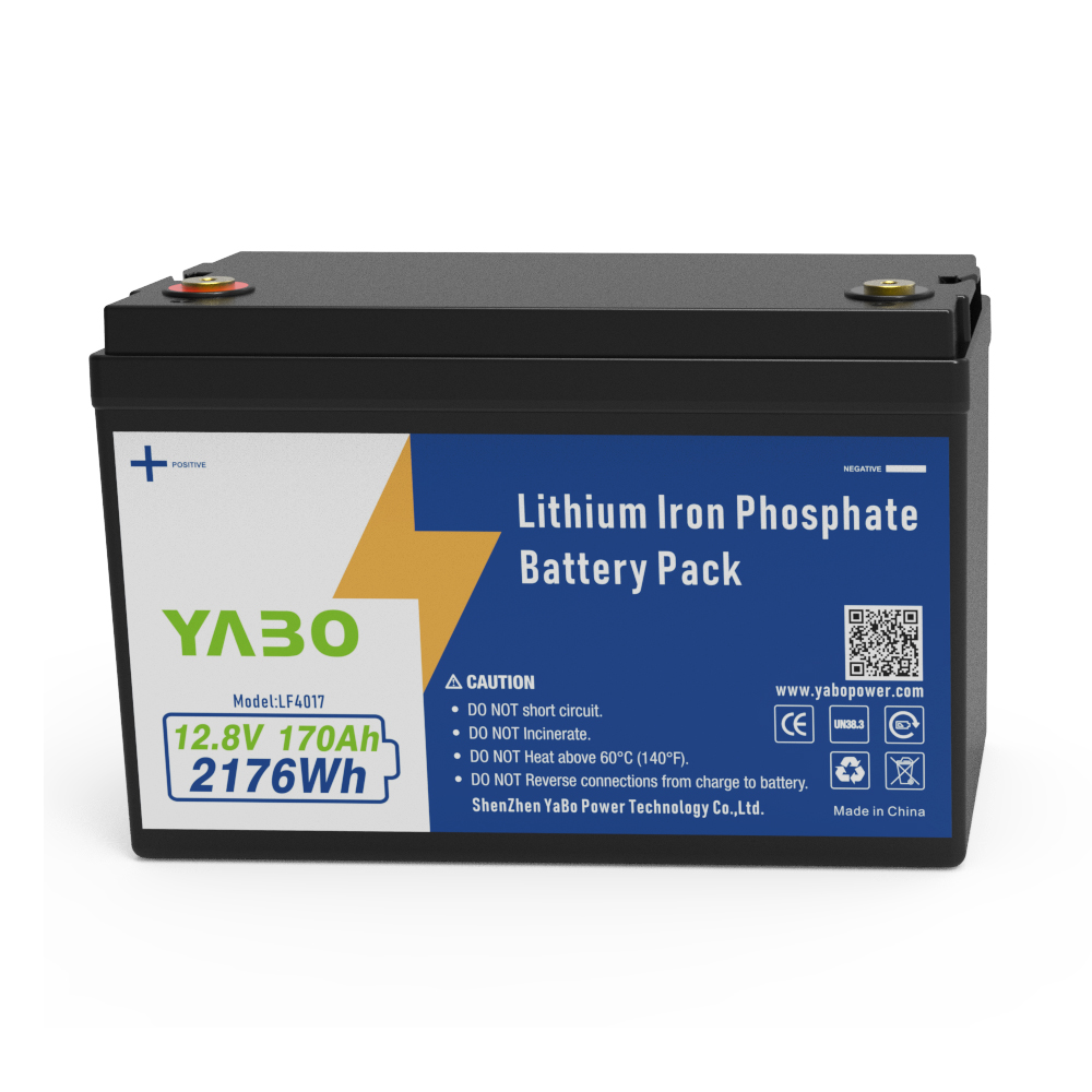 YABO 12V 170Ah Lithium Iron Phosphate Battery Long Life Deep Cycle LiFePO4 Power Solution for Solar Energy Storage and Inverter Systems