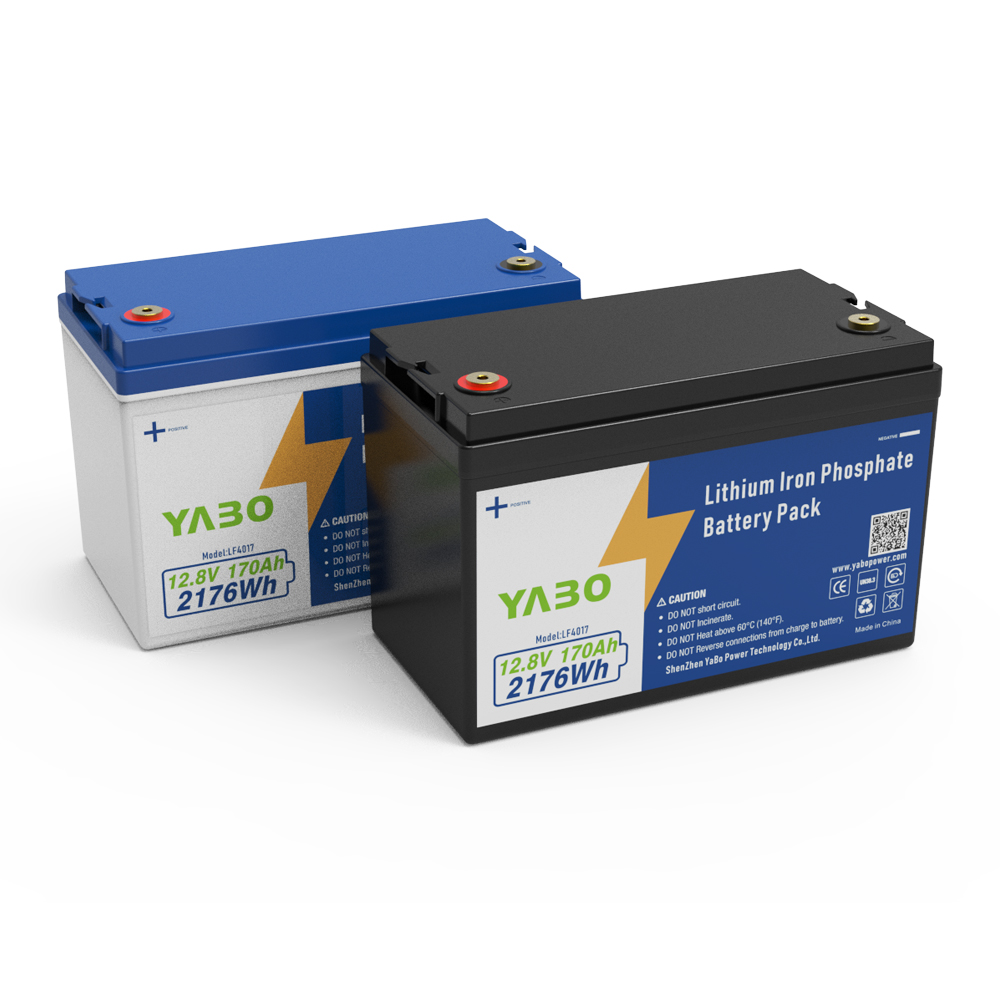 YABO 12V 170Ah Lithium Iron Phosphate Battery Long Life Deep Cycle LiFePO4 Power Solution for Solar Energy Storage and Inverter Systems