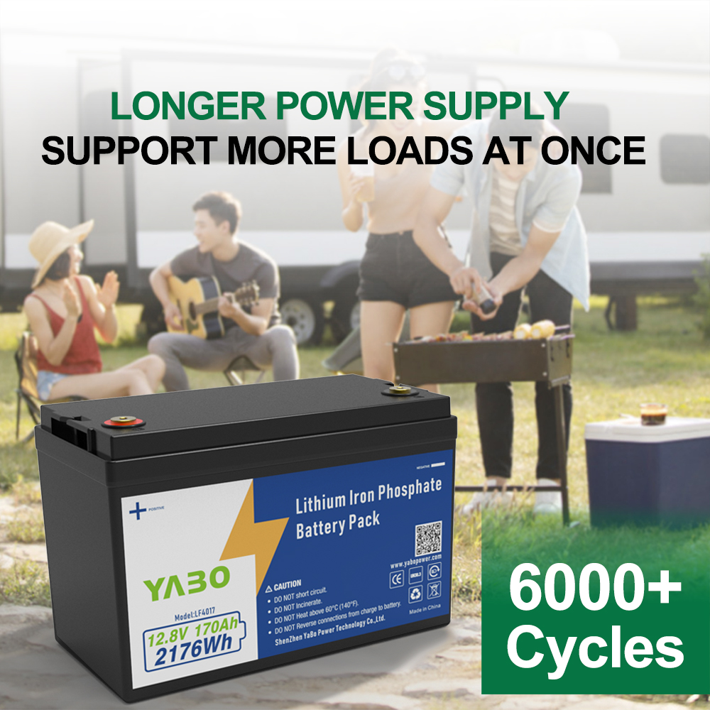 YABO 12V 170Ah Lithium Iron Phosphate Battery Long Life Deep Cycle LiFePO4 Power Solution for Solar Energy Storage and Inverter Systems