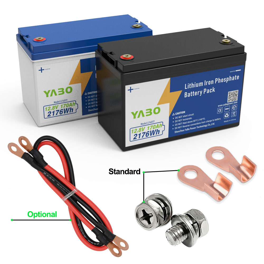YABO 12V 170Ah Lithium Iron Phosphate Battery Long Life Deep Cycle LiFePO4 Power Solution for Solar Energy Storage and Inverter Systems