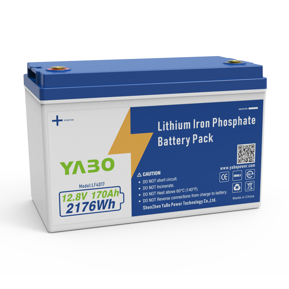 YABO 12V 170Ah Lithium Iron Phosphate Battery Long Life Deep Cycle LiFePO4 Power Solution for Solar Energy Storage and Inverter Systems