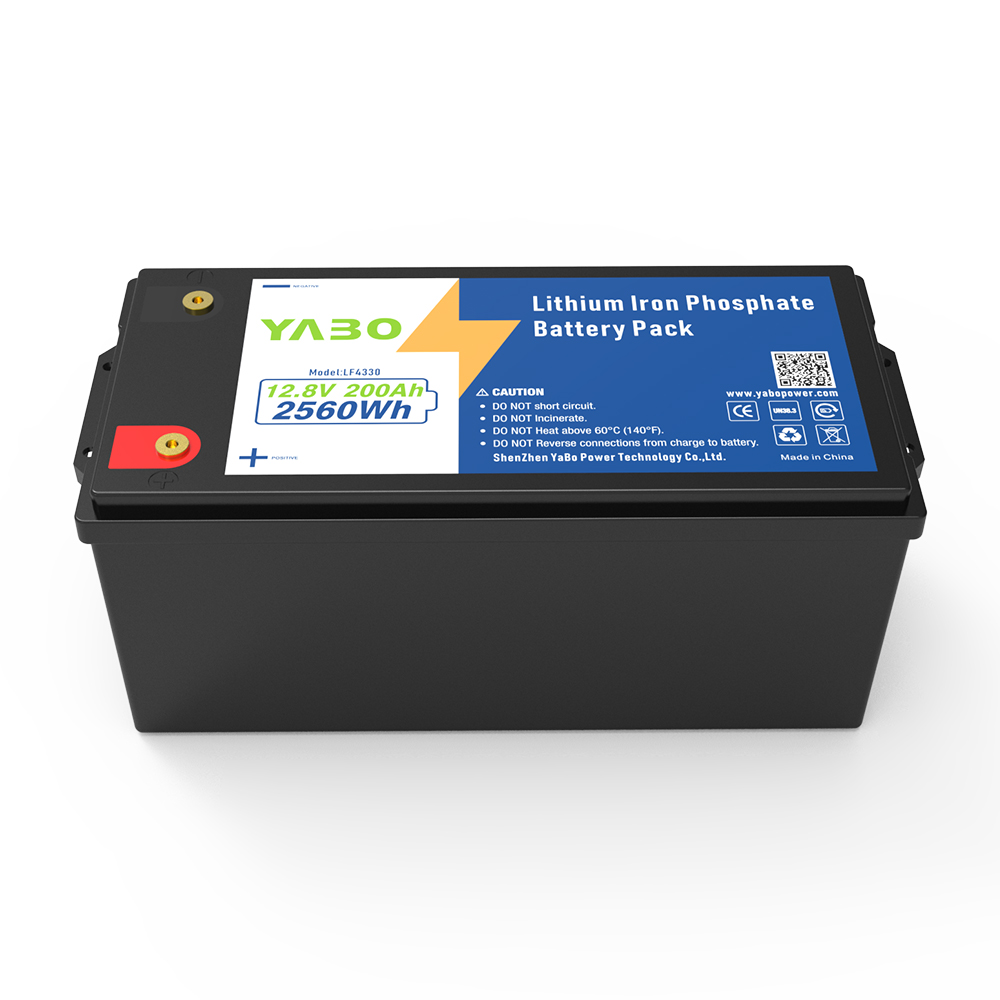 YABO 12V 200Ah Lithium Battery Pack Lightweight and Safe Deep Cycle LiFePO4 Battery for Outdoor Power Supply and Home Energy Backup
