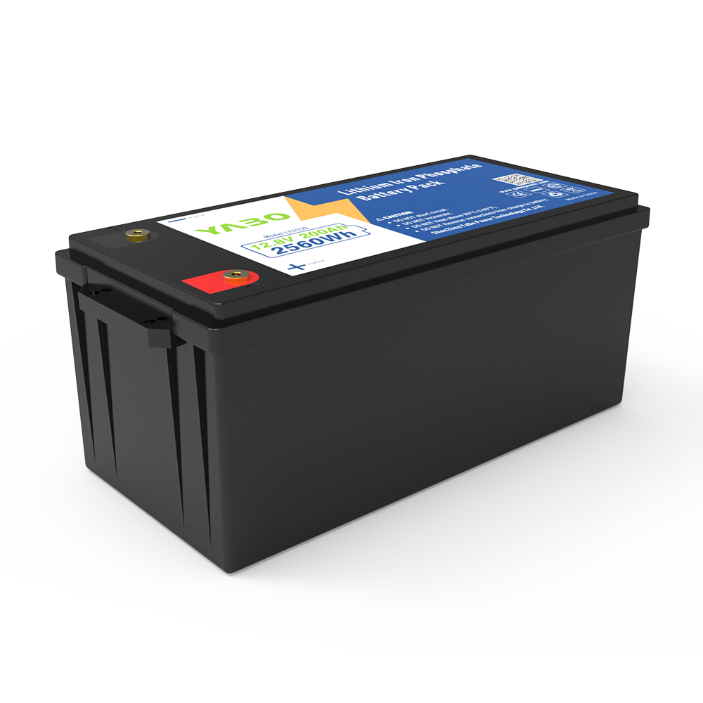YABO 12V 200Ah Lithium Battery Pack Lightweight and Safe Deep Cycle LiFePO4 Battery for Outdoor Power Supply and Home Energy Backup