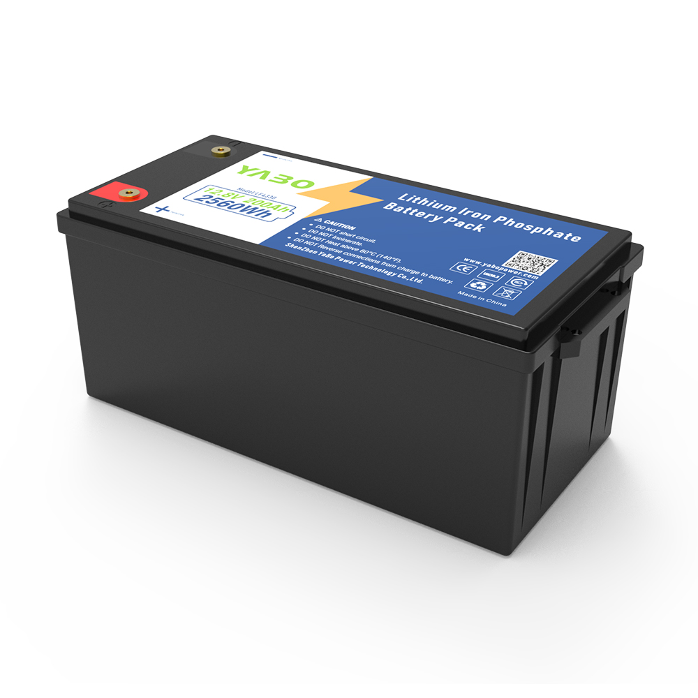 YABO 12V 200Ah Lithium Battery Pack Lightweight and Safe Deep Cycle LiFePO4 Battery for Outdoor Power Supply and Home Energy Backup
