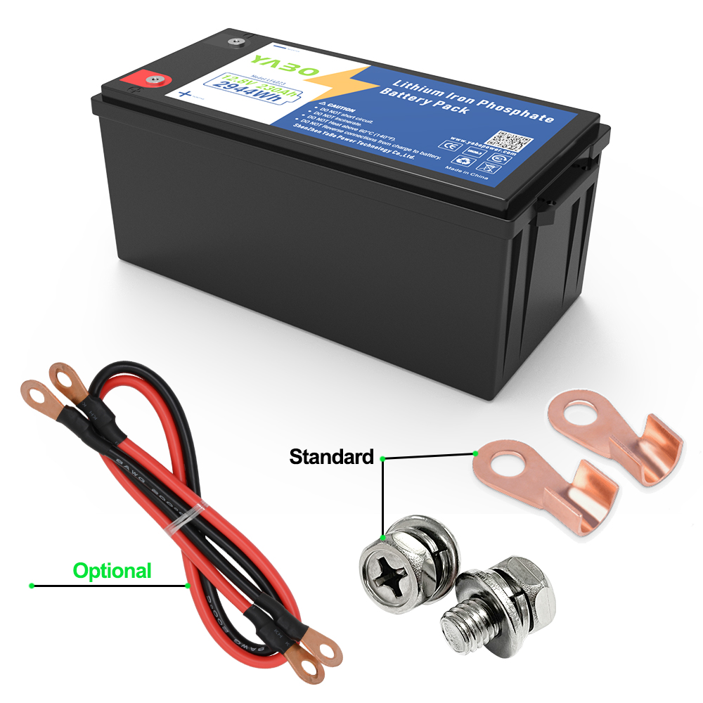 YABO 12V 230Ah Lithium Iron Phosphate Battery Long Lasting Rechargeable Power Source for Solar System RV Marine and Home Backup