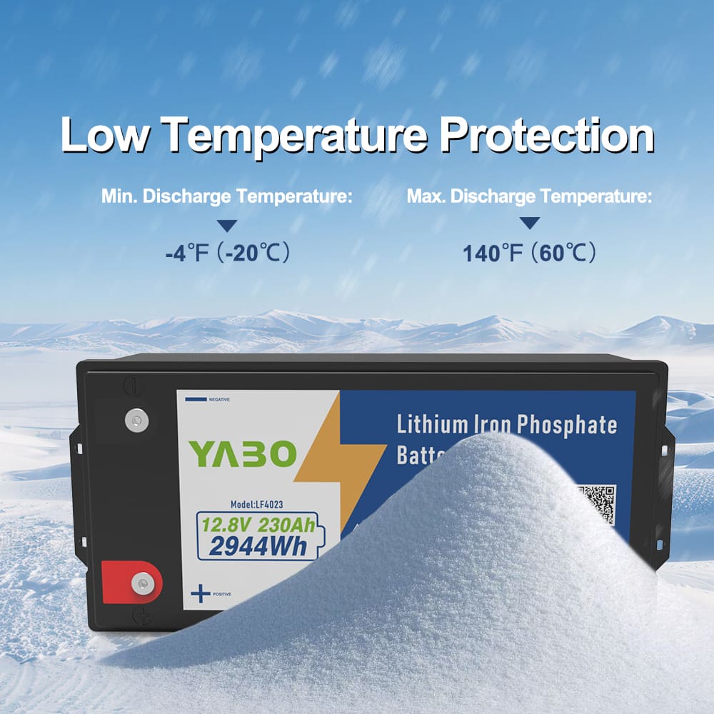 Batteria LiFePO4 YABO 12V 230Ah, Alta Capacità, Sicurezza e Monitoraggio LCD