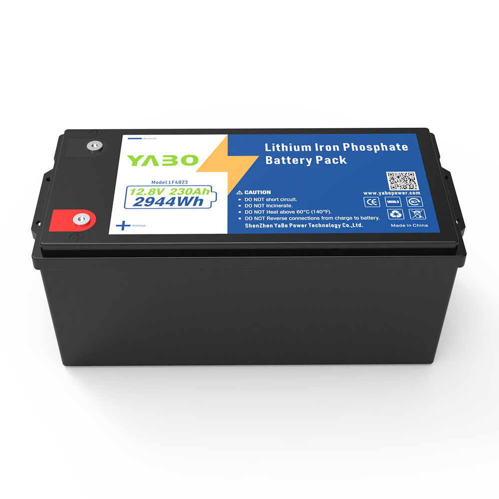 YABO 12V 230Ah Lithium Iron Phosphate Battery Long Lasting Rechargeable Power Source for Solar System RV Marine and Home Backup