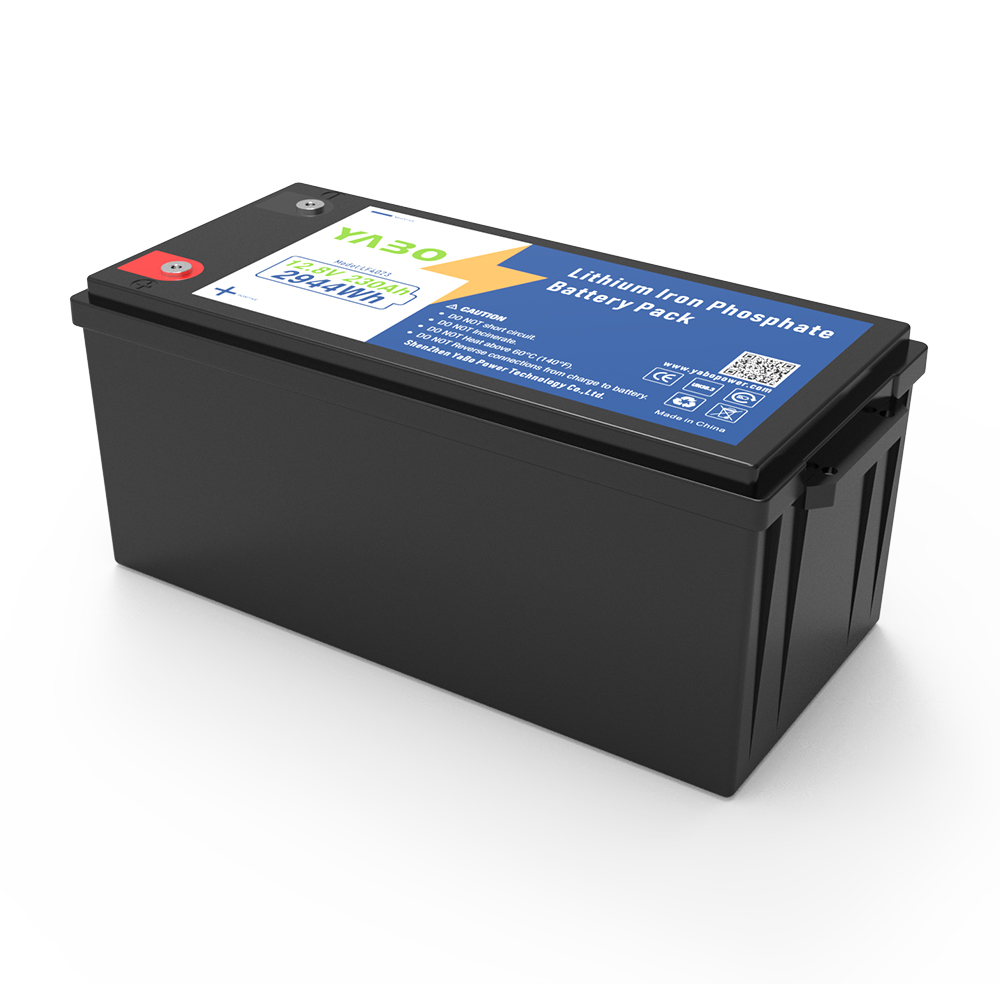 YABO 12V 230Ah Lithium Iron Phosphate Battery Long Lasting Rechargeable Power Source for Solar System RV Marine and Home Backup