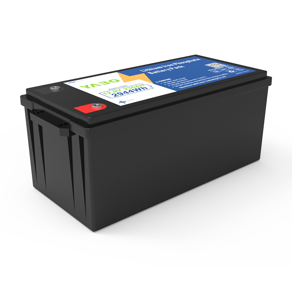 YABO 12V 230Ah Lithium Iron Phosphate Battery Long Lasting Rechargeable Power Source for Solar System RV Marine and Home Backup